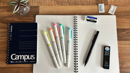 A Simple Japanese Stationery Setup for Studying