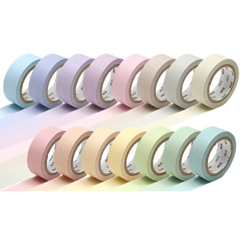 mt Japanese Washi Masking Tape 15mm × 7m – Pastel Colours (Random Colour)