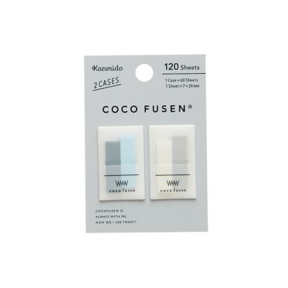 Kanmido Coco Fusen Sticky Notes – Slim Index Tabs (120 Sheets, 2 Cases) (NZ Stock)